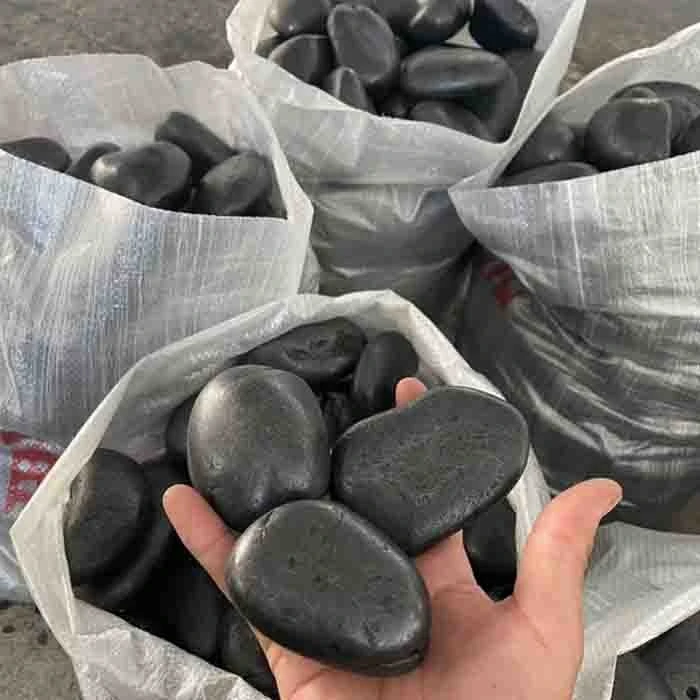 black polished pebbles 25kg black polished pebbles 25kg